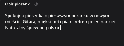 Niewysłany polski opis pomysłu, nastroju i brzmienia piosenki.